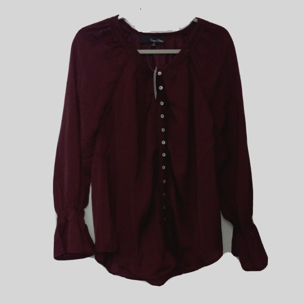 Sonja Betro $71 woven top Rasin Blouse Top SMALL